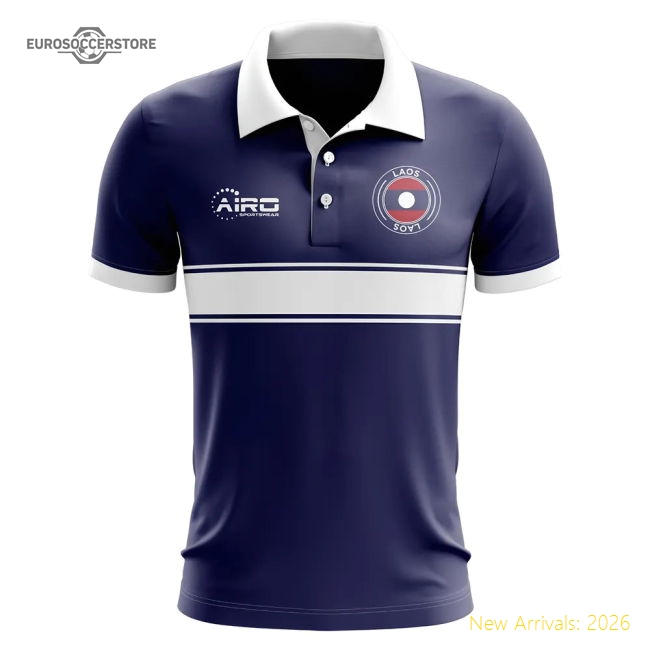 Laos Concept Stripe Polo Shirt (Navy)-Vantage Point Soccer