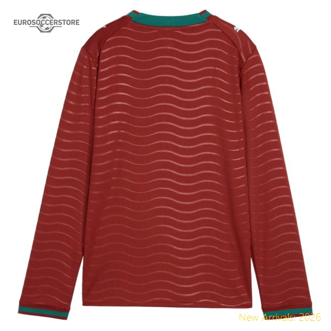 2026-2027 Portugal Long Sleeve Home Shirt (Kids)-Vantage Point Soccer