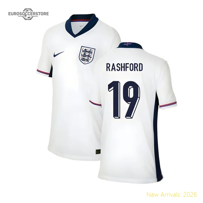 2024-2025 England Home Shirt (Kids) (Rashford 19)-Vantage Point Soccer