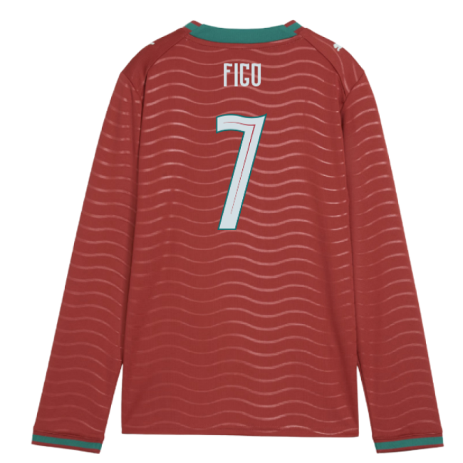 2026-2027 Portugal Long Sleeve Home Shirt (Kids) (Figo 7)-Vantage Point Soccer