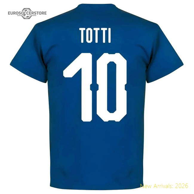 Italy Totti 10 Team T-Shirt - Royal-Vantage Point Soccer