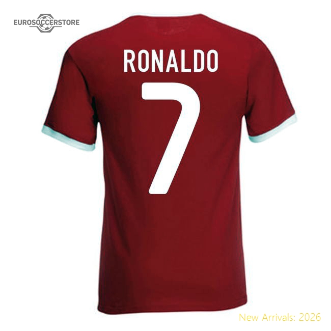 Cristiano Ronaldo Portugal Ringer Tee (red)-Vantage Point Soccer