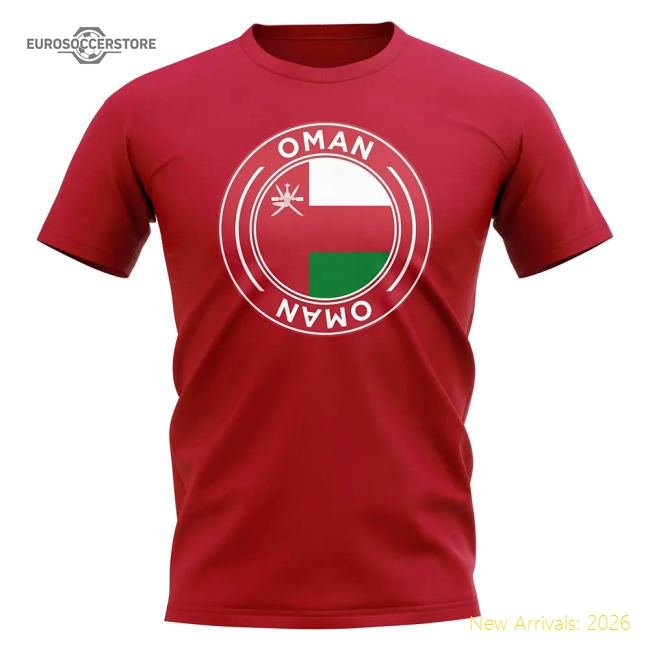 Oman Football Badge T-Shirt (Red)-Vantage Point Soccer