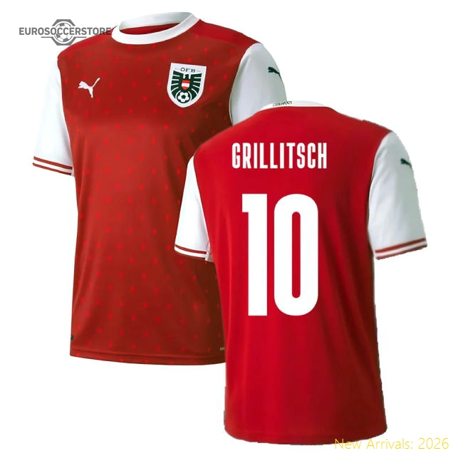 2020-2021 Austria Home Puma Football Shirt (GRILLITSCH 10)-Vantage Point Soccer