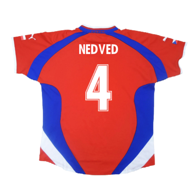 Czech Republic 2000-02 Home Shirt ((Excellent) L) (Nedved 4)-Vantage Point Soccer