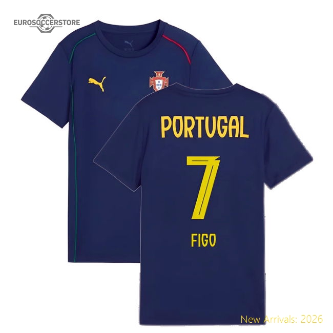 2025-2026 Portugal Casuals Tee (Persian Blue) - Kids (Figo 7)-Vantage Point Soccer