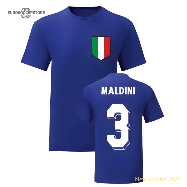 Paolo Maldini Italy National Hero Tee\'s (Blue)-Vantage Point Soccer