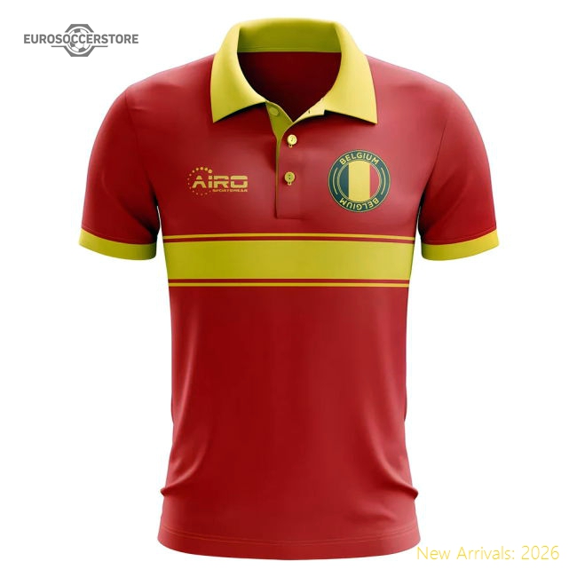 Belgium Concept Stripe Polo Shirt (Red)-Vantage Point Soccer