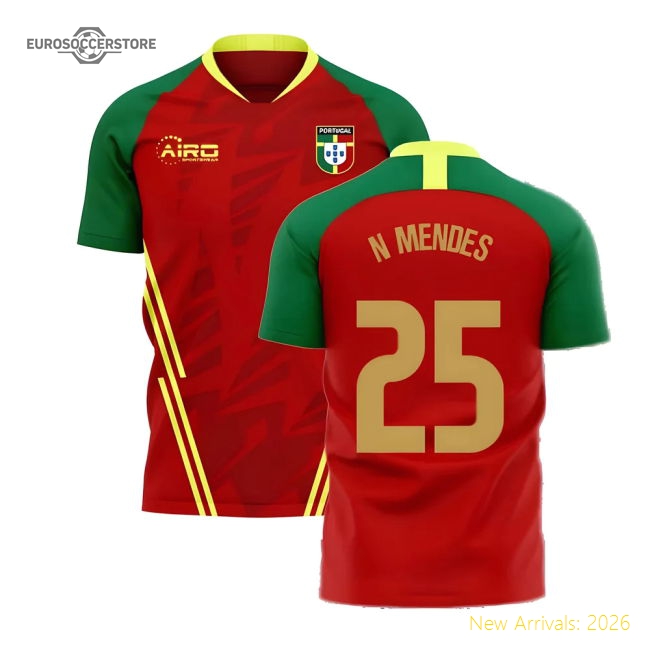 Portugal 2025-2026 Home Concept Football Kit (Airo) (N.MENDES 25)-Vantage Point Soccer