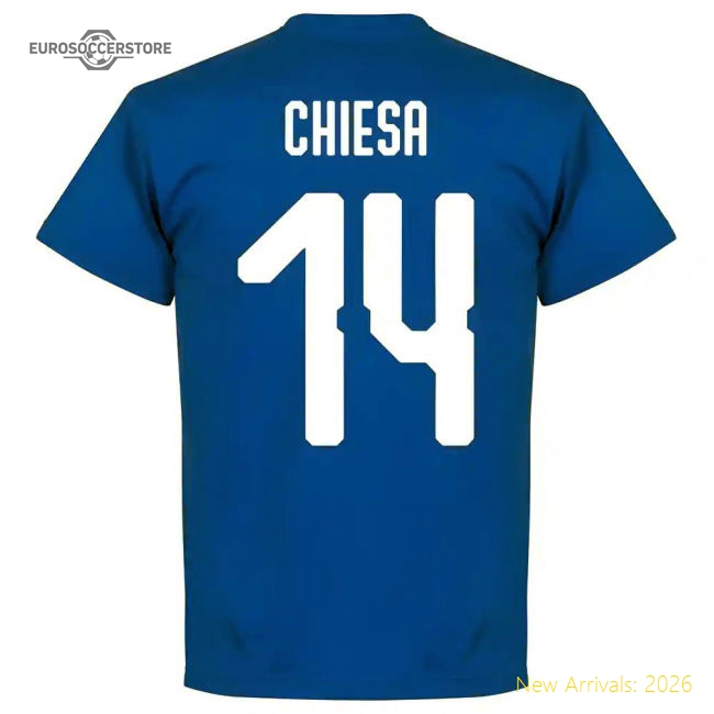 Italy Chiesa 14 Team T-Shirt - Royal-Vantage Point Soccer
