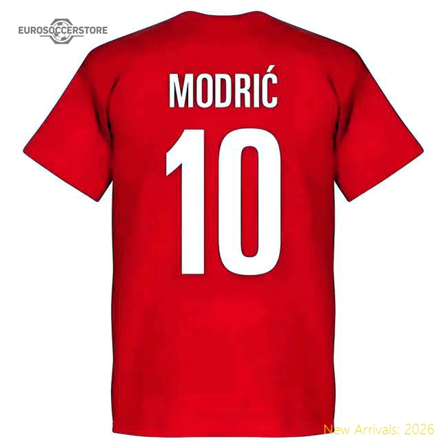 Croatia Luka Modric 10 Team T-Shirt - Red-ly44