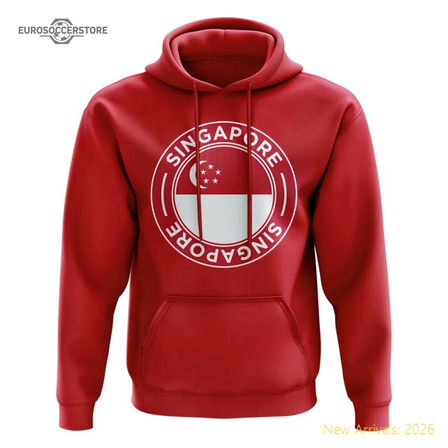 Singapore Football Badge Hoodie (Red)-The Soccer Shirt Hub