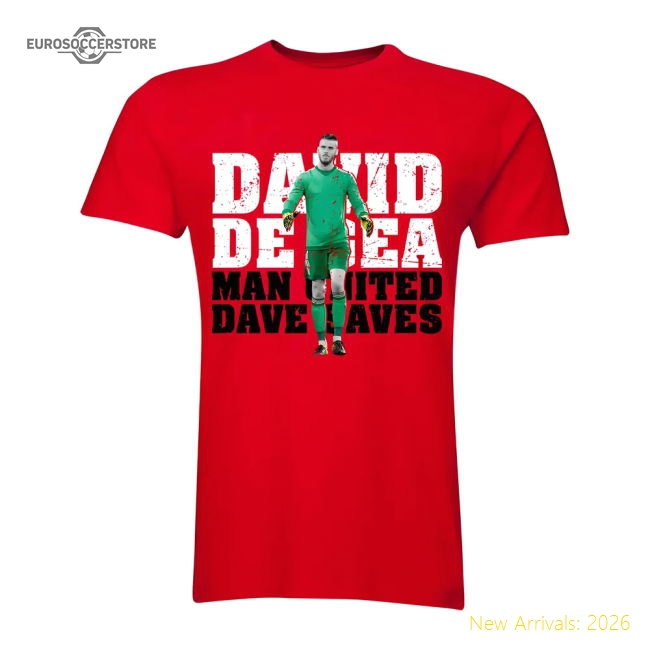 David De Gea Man United Goalkeeper T-Shirt (Red) - Kids-Vantage Point Soccer