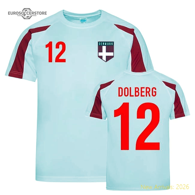Kasper Dolberg Denmark Sports Training Jersey (White-Red)-Vantage Point Soccer