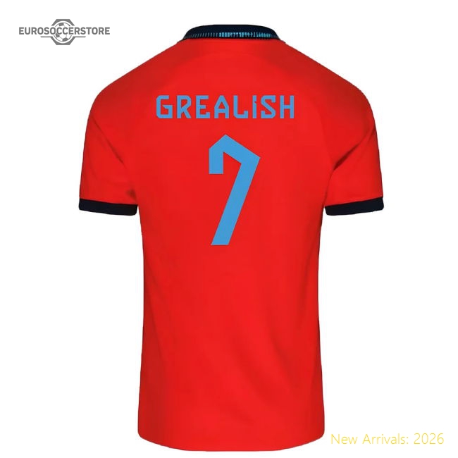 2022-2023 England Away Shirt (Kids) (Grealish 7)-Vantage Point Soccer