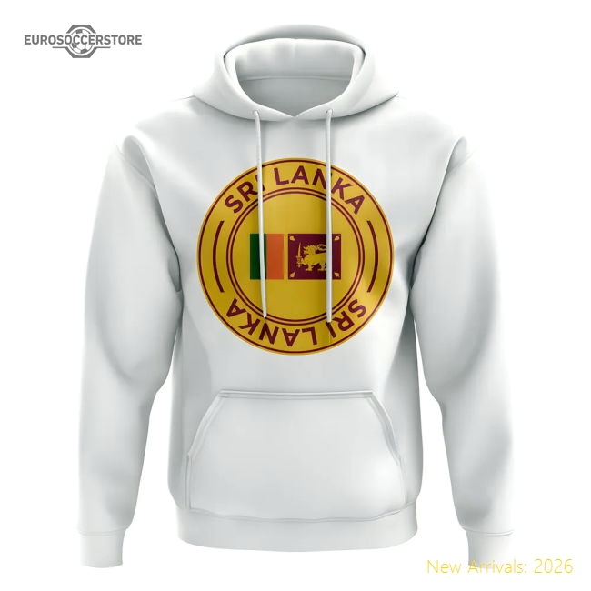 Sri Lanka Football Badge Hoodie (White)-The Soccer Shirt Hub