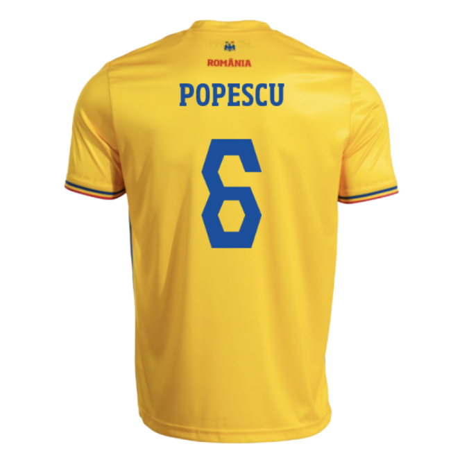 2025-2026 Romania Home Replica Shirt (Kids) (Popescu 6)-Vantage Point Soccer