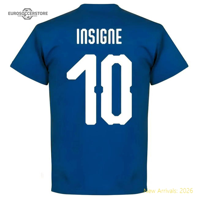Italy Insigne 10 Team T-Shirt - Royal-Vantage Point Soccer