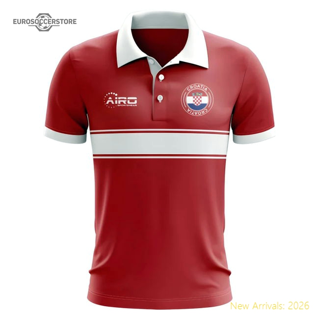 Croatia Concept Stripe Polo Shirt (Red)-Vantage Point Soccer