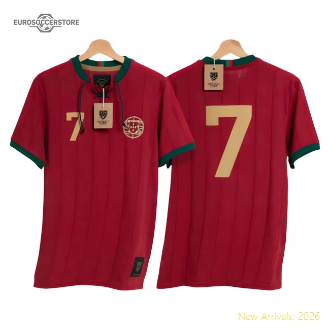 Portugal Ronaldo Retro Shirt with Laces A Selecção-Vantage Point Soccer