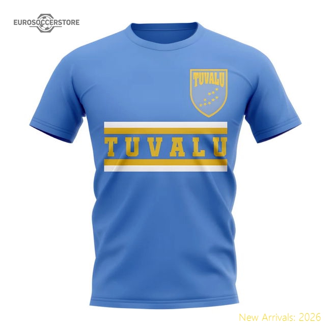 Tuvalu Core Football Country T-Shirt (Sky)-Vantage Point Soccer