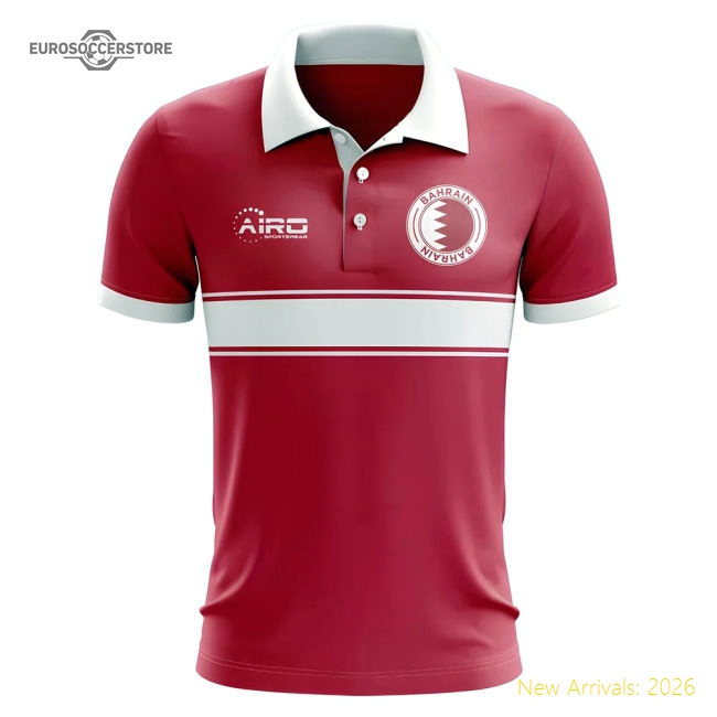 Bahrain Concept Stripe Polo Shirt (Red)-Vantage Point Soccer