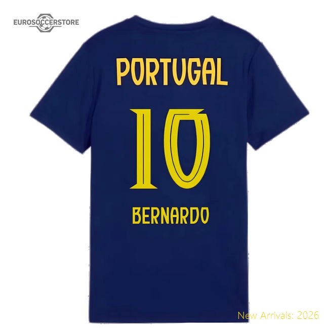 2025-2026 Portugal Casuals Tee (Persian Blue) - Kids (Bernardo 10)-Vantage Point Soccer