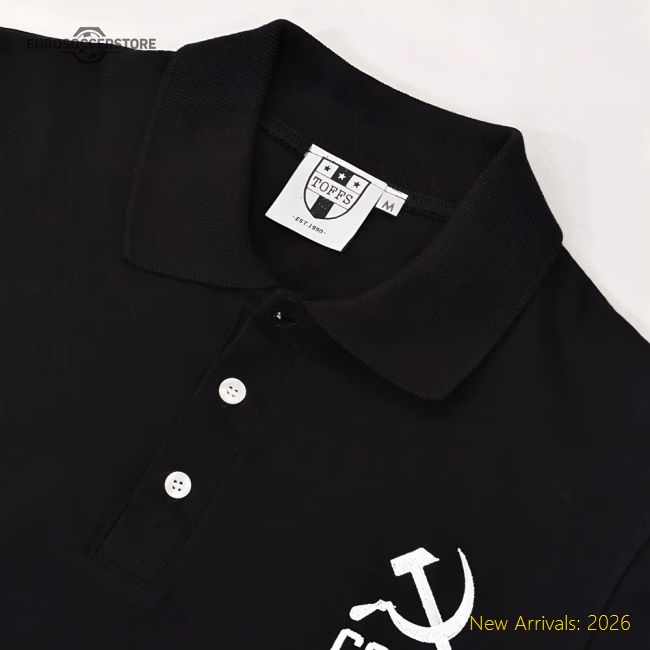Soviet Union (CCCP) No 01 Black Polo Shirt-Vantage Point Soccer
