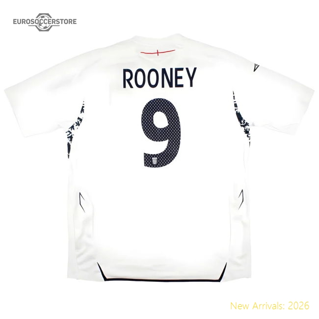 England 2007-09 Home Shirt (XL) Rooney #9 (Excellent)-Vantage Point Soccer