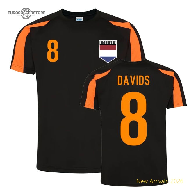 Edgar Davids Holland Sports Training Jersey (Black-Orange)-Football Jersey Hub