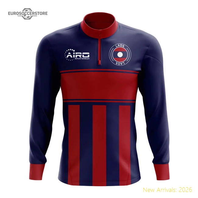 Laos Concept Football Half Zip Midlayer Top (Blue-Red)-Vantage Point Soccer