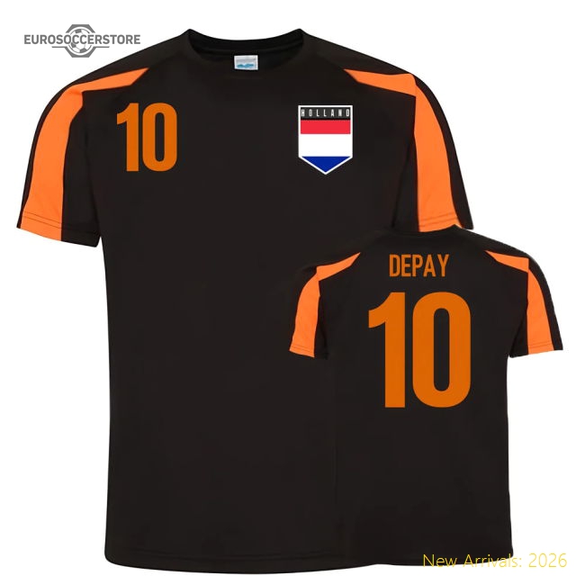 Memphis Depay Holland Sports Training Jersey (Black)-Football Jersey Hub