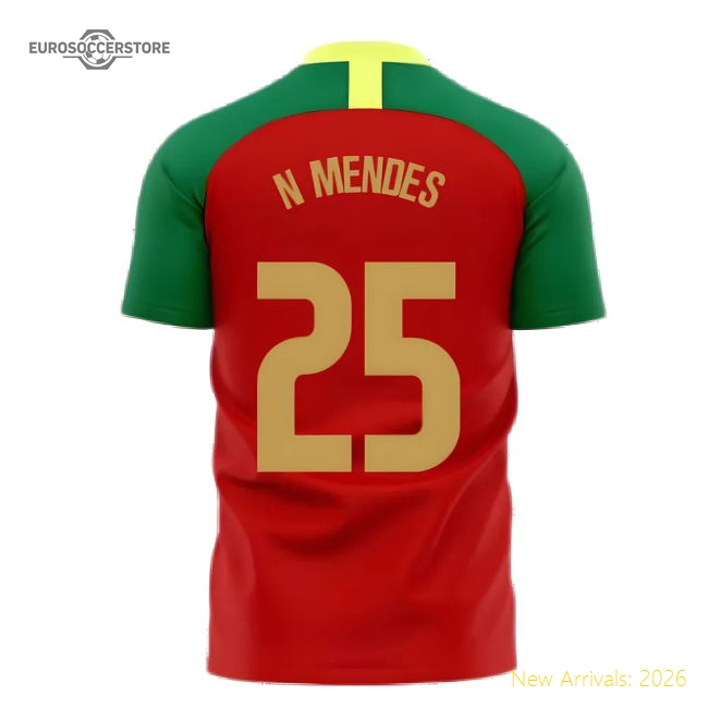 Portugal 2025-2026 Home Concept Football Kit (Airo) (N.MENDES 25)-Vantage Point Soccer