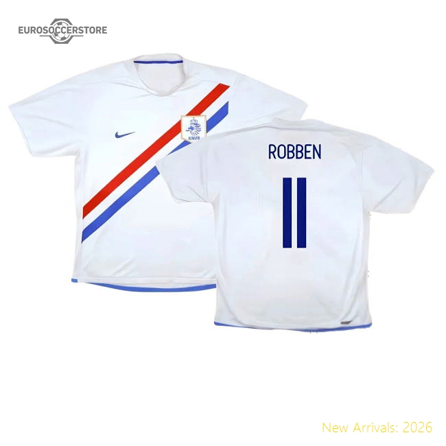 Holland 2006-08 Away Shirt ((Very Good) S) (Robben 11)-Football Jersey Hub