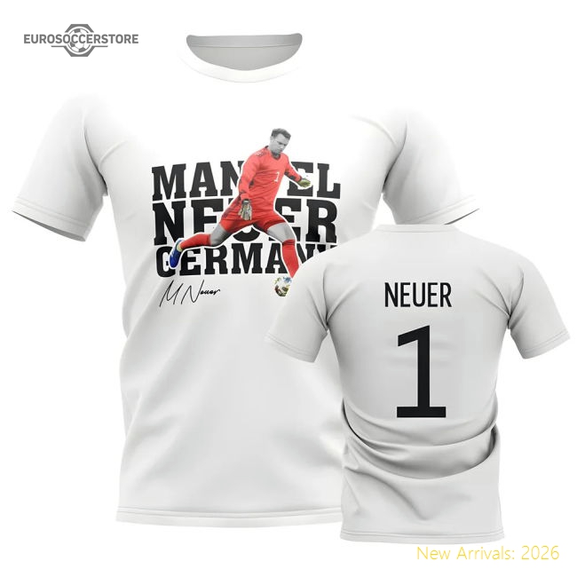 Manuel Neuer Germany Player Tee (White)-Vantage Point Soccer