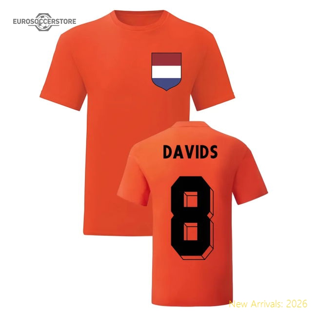 Edgar Davids Holland National Hero Tee\'s (Orange)-Football Jersey Hub