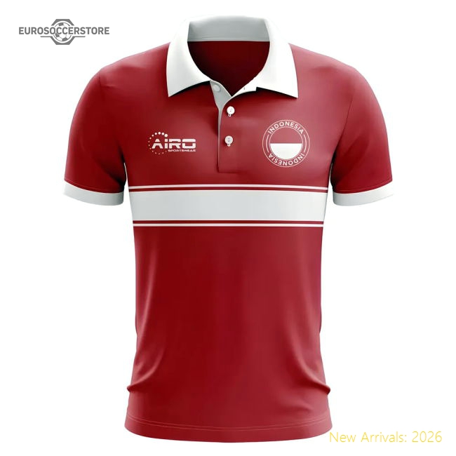Indonesia Concept Stripe Polo Shirt (Red)-Vantage Point Soccer