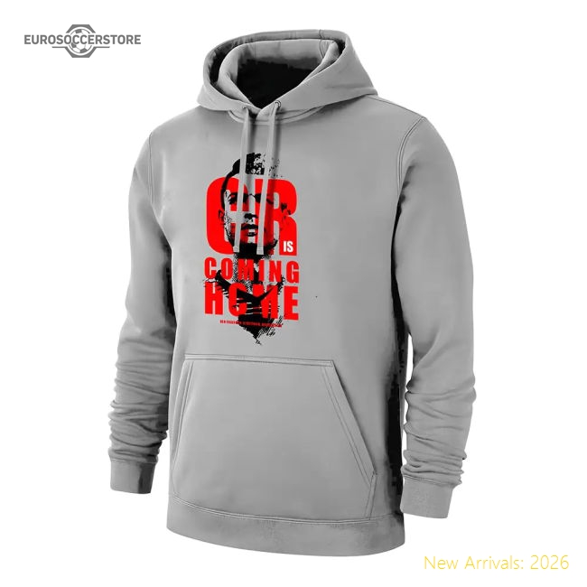 Ronaldo CR is COMING HOME footer with hood, grey-Vantage Point Soccer
