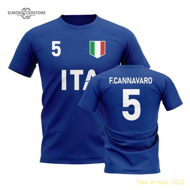 Fabio Cannavaro Country Code Hero T-Shirt (Blue)-Vantage Point Soccer