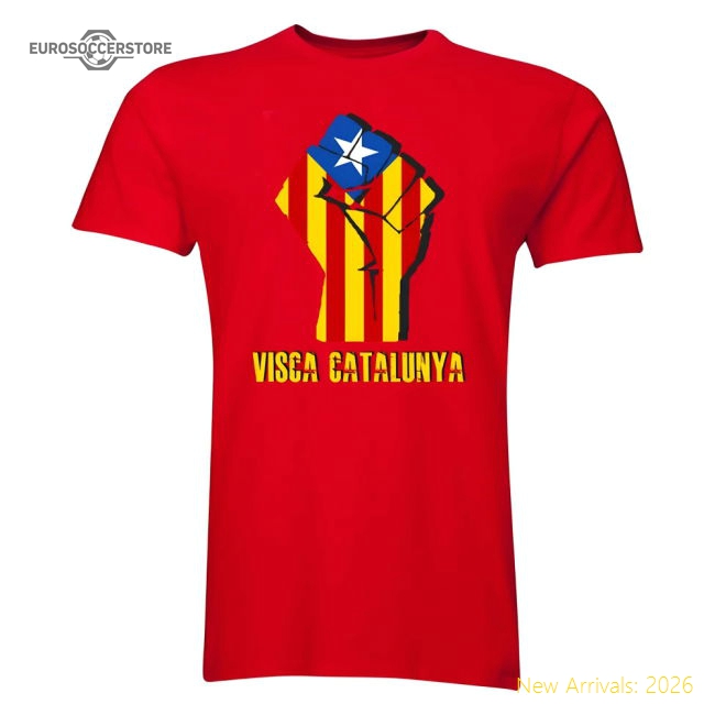 Visca Catalunya T-Shirt (Red)-Vantage Point Soccer
