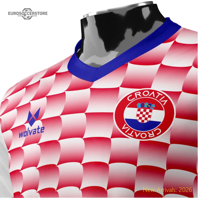 Croatia Heritage Football Jersey Red (Wolvate) Adult Short Sleeve-Vantage Point Soccer