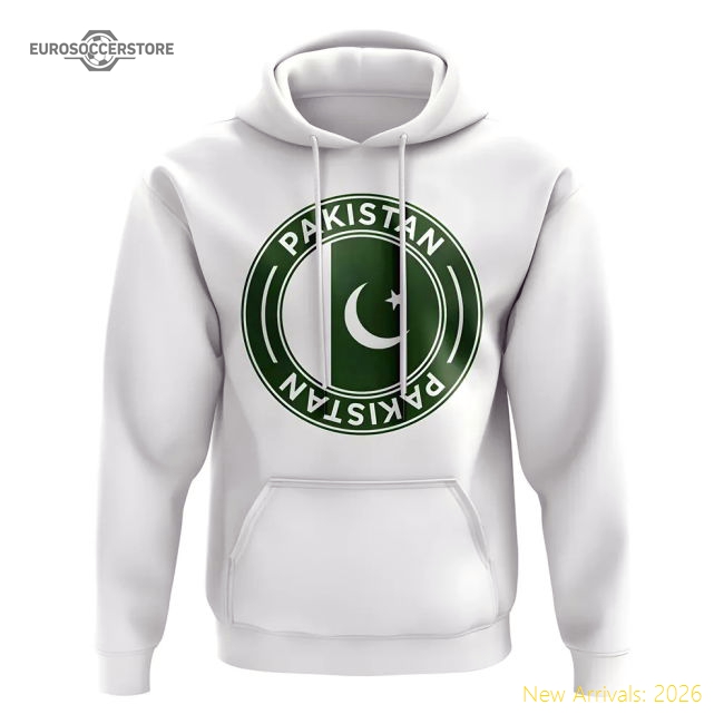 Pakistan Football Badge Hoodie (White)-Vantage Point Soccer