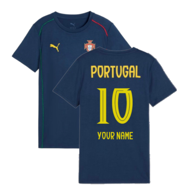 2025-2026 Portugal Casuals Tee (Persian Blue) - Kids (Your Name)-Vantage Point Soccer