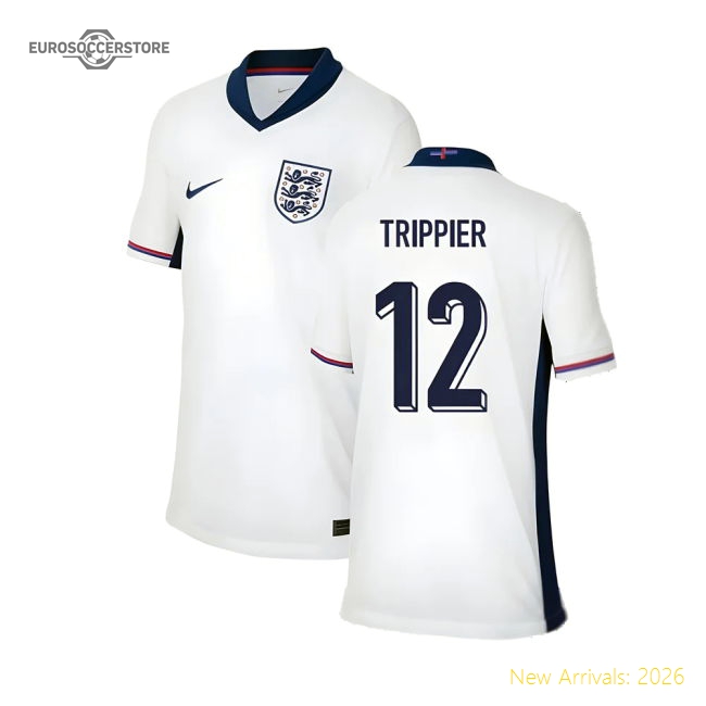 2024-2025 England Home Shirt (Kids) (Trippier 12)-Vantage Point Soccer