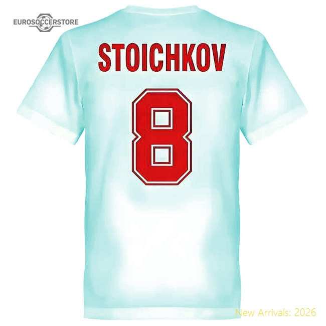 Bulgaria Stoichkov No.8 Team T-shirt - White-Vantage Point Soccer