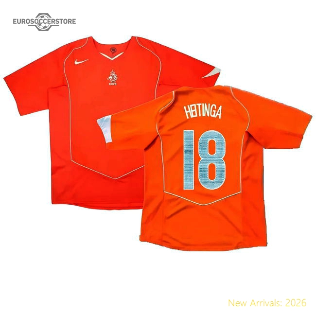 Holland 2004-05 Home Shirt ((Very Good) XXL) (Heitinga 18)-Football Jersey Hub