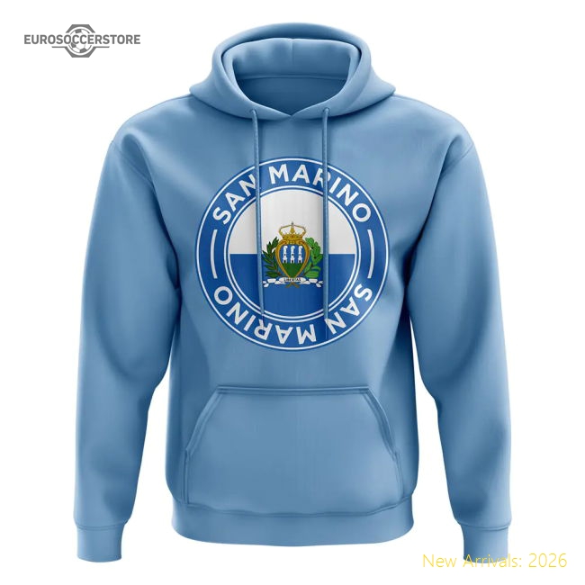 San Marino Football Badge Hoodie (Sky)-Vantage Point Soccer