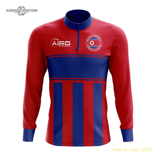 North Korea Concept Football Half Zip Midlayer Top (Red-Blue)-Vantage Point Soccer