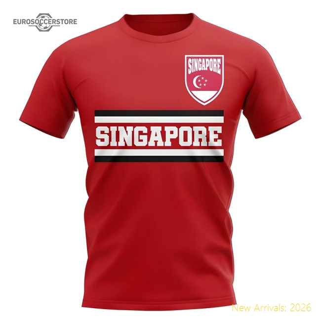 Singapore Core Football Country T-Shirt (Red)-The Soccer Shirt Hub