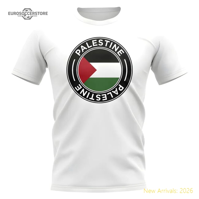 Palestine Football Badge T-Shirt (White)-Vantage Point Soccer